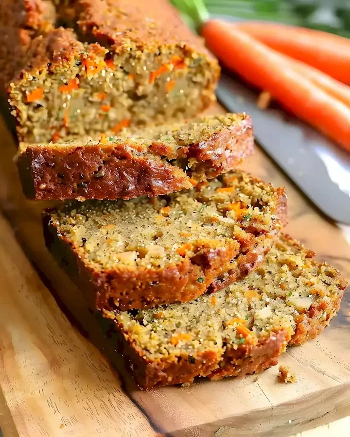 Karottenbrot 4 Köstliches hausgemachtes Karottenbrot mit frischen Karotten und Gewürzen.