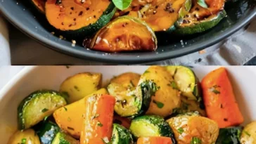 Bunte Kartoffel Zucchini Karotten Pfanne, gesundes Rezept für Gemüsegericht