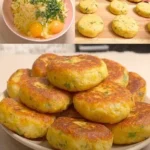 Kartoffelfrikadellen mit Schafskäse 3 Leckere Kartoffelfrikadellen mit Schafskäse auf einem Teller