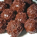Klassische Rumkugeln 4 Traditionelle klassiche Rumkugeln aus Schokolade und Rum.