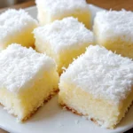 Klassischer Kokoskuchen mit Sahne für spontane Backabenteuer 3 Klassischer Kokoskuchen mit Sahne auf einem Teller, zum Genießen und Nachbacken.