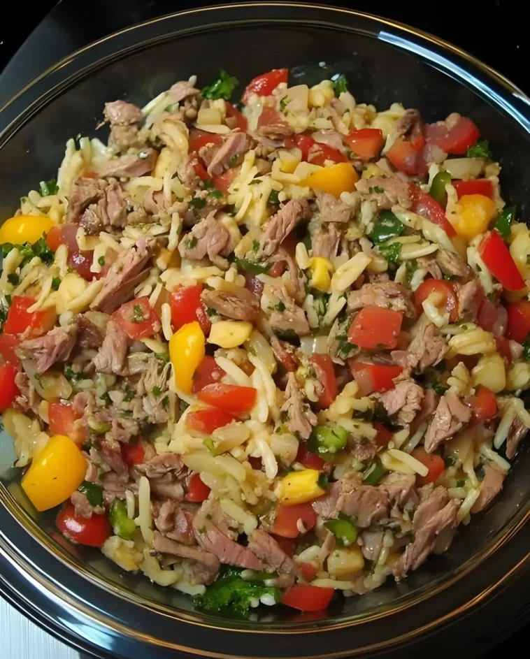 Kritharaki-Salat mit Hackfleisch perfekt für den Sommer 7 Kritharaki-Salat mit Hackfleisch, perfekt für sommerliche Tage