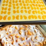 Mandarinen Blechkuchen in 10 Minuten 4 Mandarinen Blechkuchen auf einem Blech, schnell und einfach zubereitet