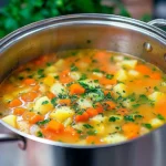 Meine Wundersuppe 4 Schale mit Wundersuppe, gesundes Rezept, lecker und einfach zubereitet