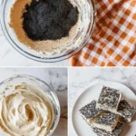 Mohnkuchen 2 Leckerer Mohnkuchen mit saftiger Füllung auf einem Teller
