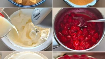 Philadelphia-Himbeerkuchen mit Naturjoghurt ohne Backen, köstliches Dessert