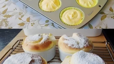 Quark Muffins mit Pudding und frischen Früchten, lecker und saftig