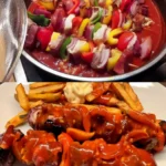 Schaschlik mit Schaschliksoße, einfach klasse 3 Leckeres Schaschlik mit Schaschliksoße auf einem Grill