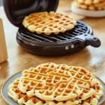 Vanille Joghurt Waffeln 4 Leckere Vanille Joghurt Waffeln auf einem Teller serviert