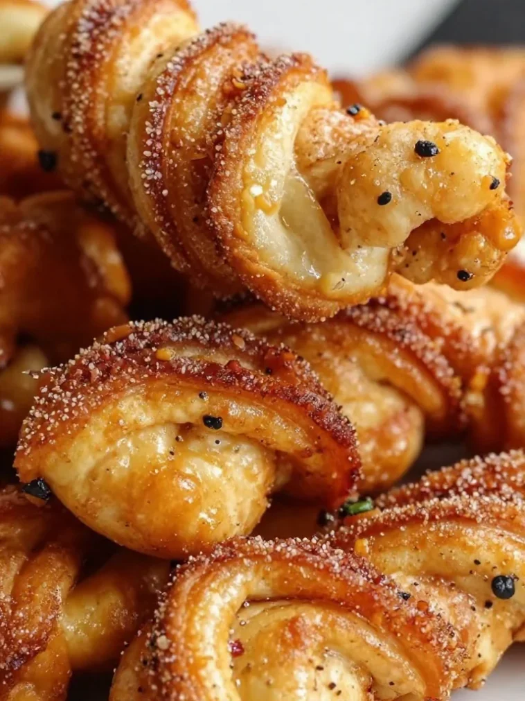Zimt-Drehungen aus der Heißluftfritteuse 3 Zimt-Drehungen aus der Heißluftfritteuse auf einem Teller serviert