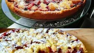 Zwetschgenkuchen mit Vanillepudding - leckerer Obstkuchen Rezept
