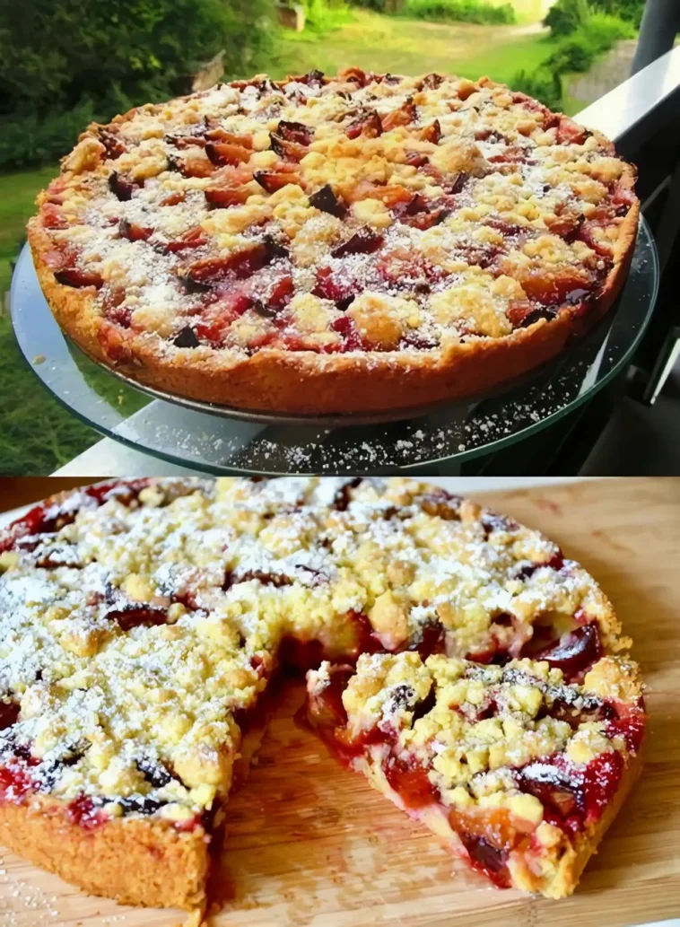 Zwetschgenkuchen mit Vanillepudding 8 Zwetschgenkuchen mit Vanillepudding - leckerer Obstkuchen Rezept