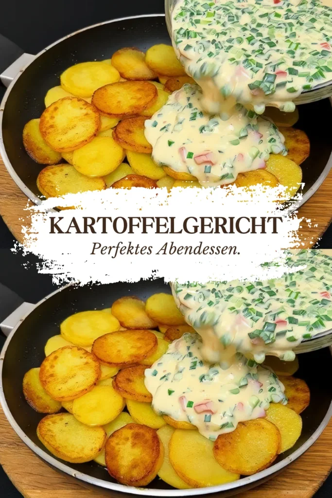 Traditionelles Kartoffelrezept mit Sauerrahm und Mozzarella 1 Kartoffelrezept zum Abendessen mit 200 g Sauerrahm