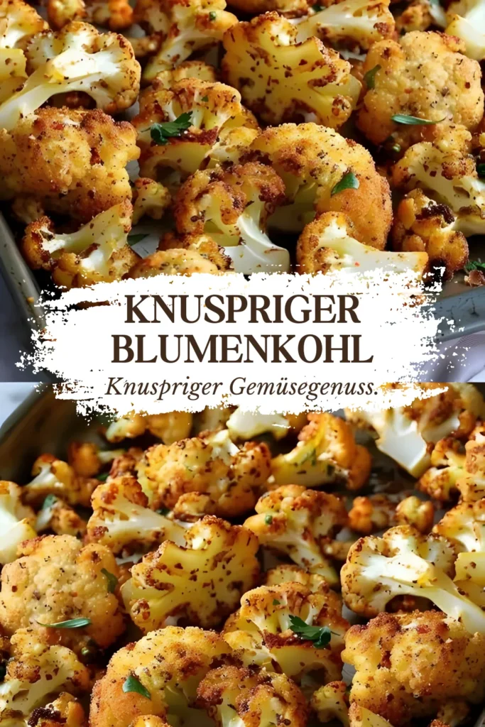 Knuspriger Blumenkohl mit Reibekäse 1 Knuspriger Blumenkohl mit Reibekase und 20 Minuten Backzeit