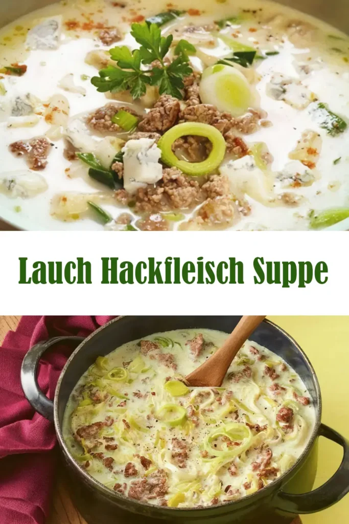 Käse-Lauch-Suppe mit Hackfleisch und knusprigen Baguette 1 Lauch Hackfleisch Suppe meine Familie war begeistert