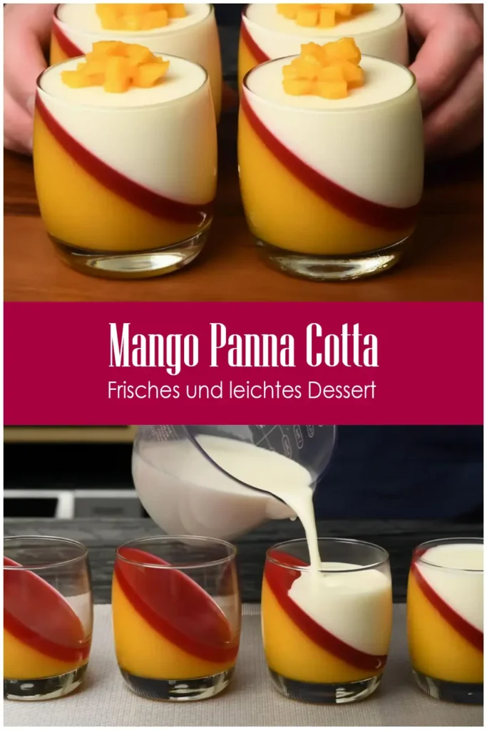 Mango Panna Cotta 1 Mango Panna Cotta Frisches und leichtes Dessert