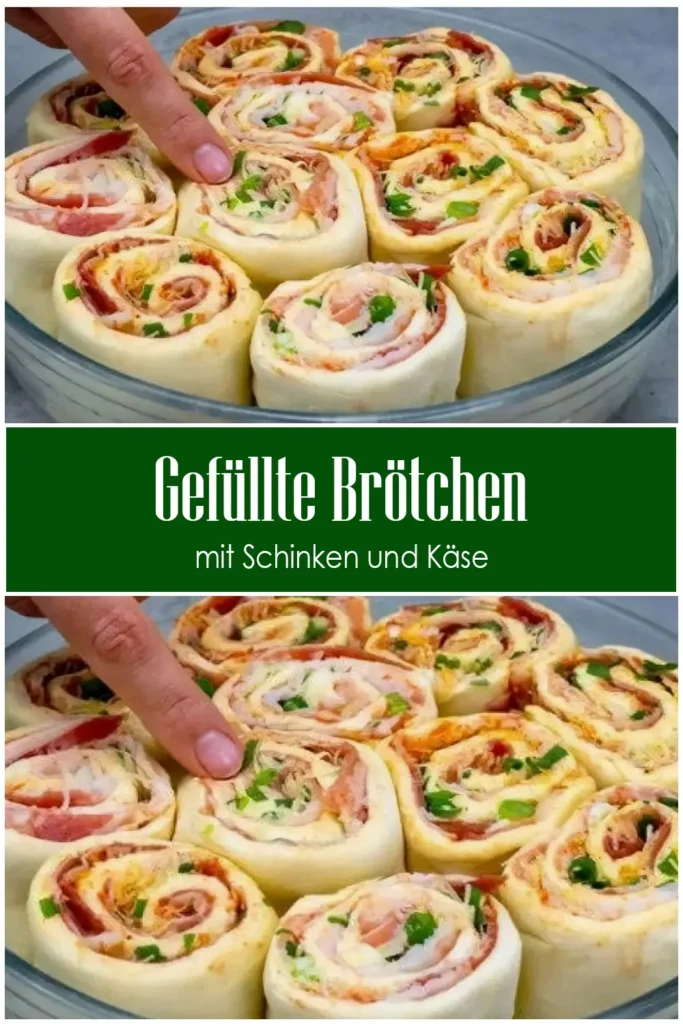 Schinken und Käse gefüllte Brötchen 1 Mit Schinken und Kase gefullte Brotchen super einfach zuzubereiten