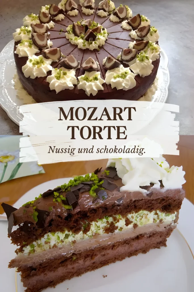 Sahnetorte mit Schokolade, Nougat und Pistazien 1 Mozart Torte