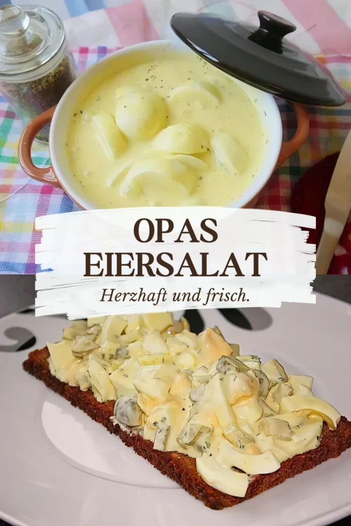 Opas Eiersalat mit Mayonnaise, der immer schmeckt 1 Opas Eiersalat mit 1 EL Mayonnaise der immer schmeckt