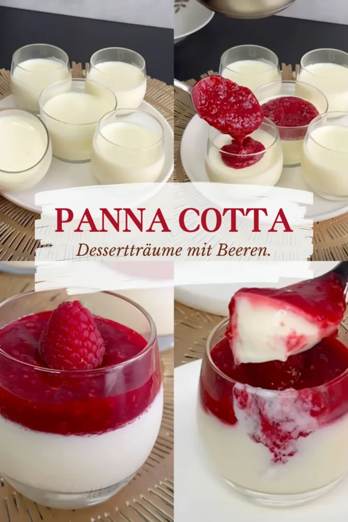 Panna Cotta Dessert mit Himbeeren 1 Panna Cotta Dessert mit 400g Himbereen schmeckt so gut