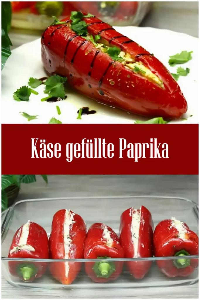 Mit Käse gefüllte Paprika mit cremiger Füllung 1 Rezept fur mit Kase gefullte Paprika