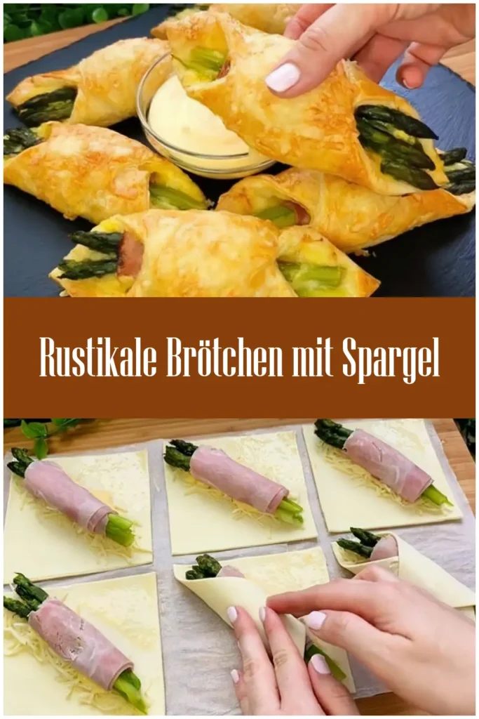 Rustikale Brötchen mit Spargel 1 Rustikale Brotchen mit Spargel ein schneller einfacher und leckerer Aperitif