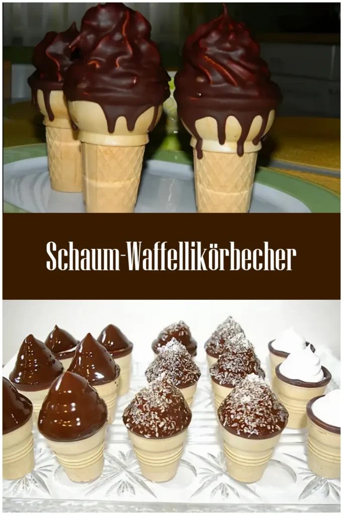 Schaum-Waffellikörbecher 1 Schaum Waffellikorbecher
