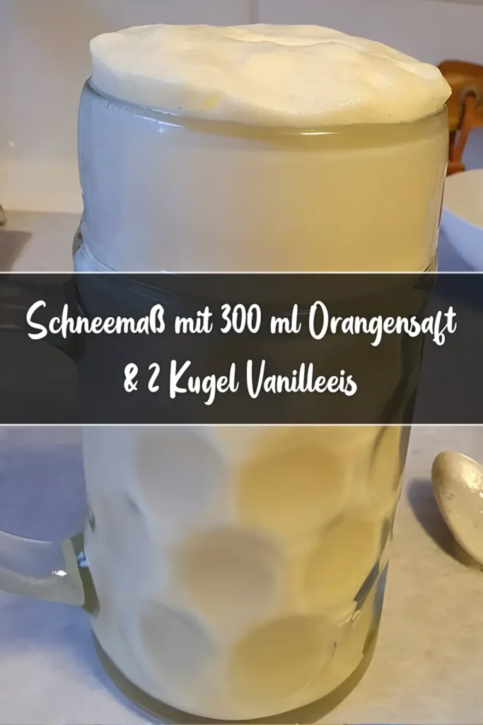 Schneemaß 1 Schneemas mit 300 ml Orangensaft 2 Kugel Vanilleeis
