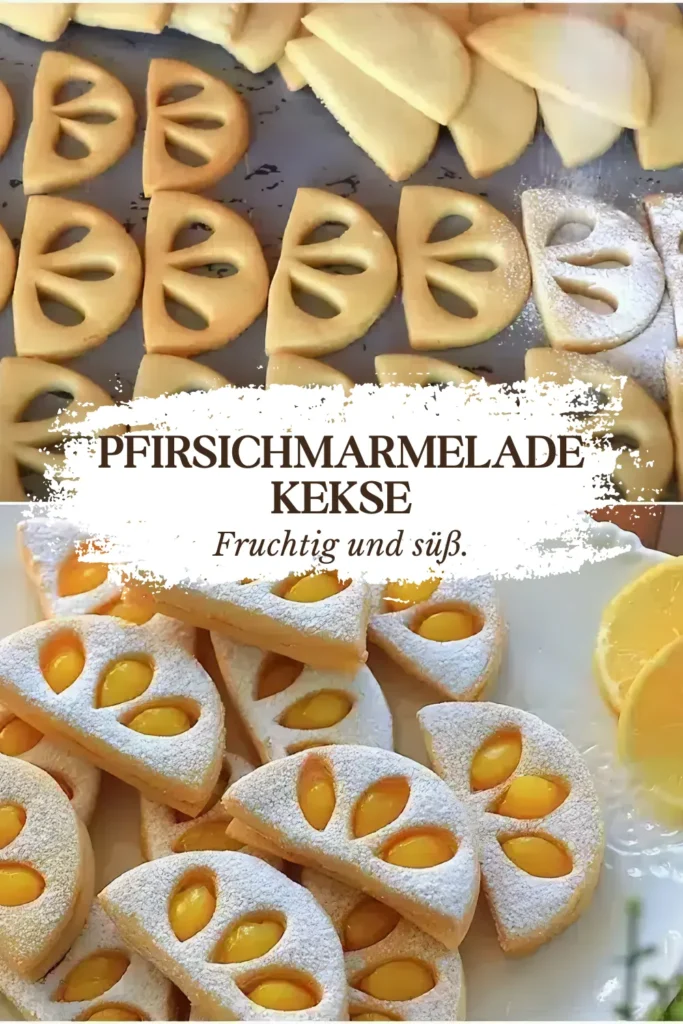 Pfirsichmarmeladenkekse mit fruchtigem Puderzuckergeschmack 1 Wunderschone Pfirsichmarmelade Kekse 2
