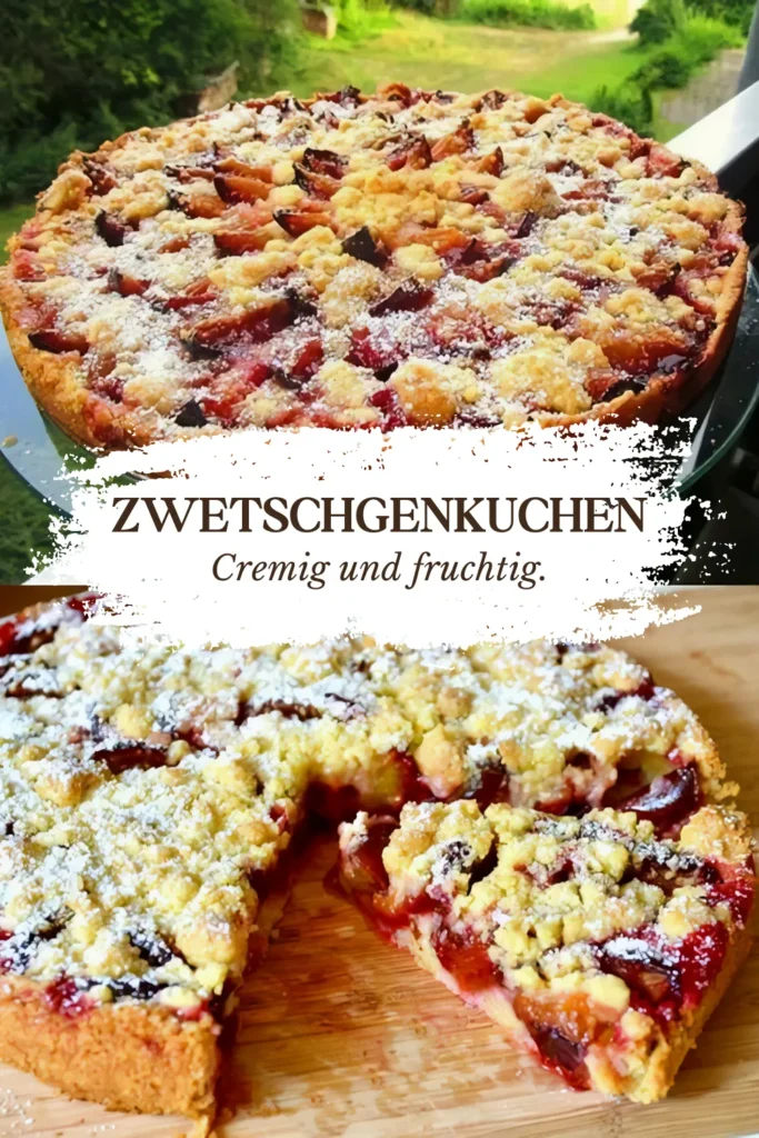 Zwetschgenkuchen mit Vanillepudding 1 Zwetschgenkuchen mit Vanillepudding in 5 bis 10 Minuten im Ofen