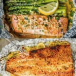 Lachs in Knoblauch-Zitronen-Butter 4 Lachsfilet in Knoblauch-Zitronen-Butter zubereitet mit frischen Zutaten