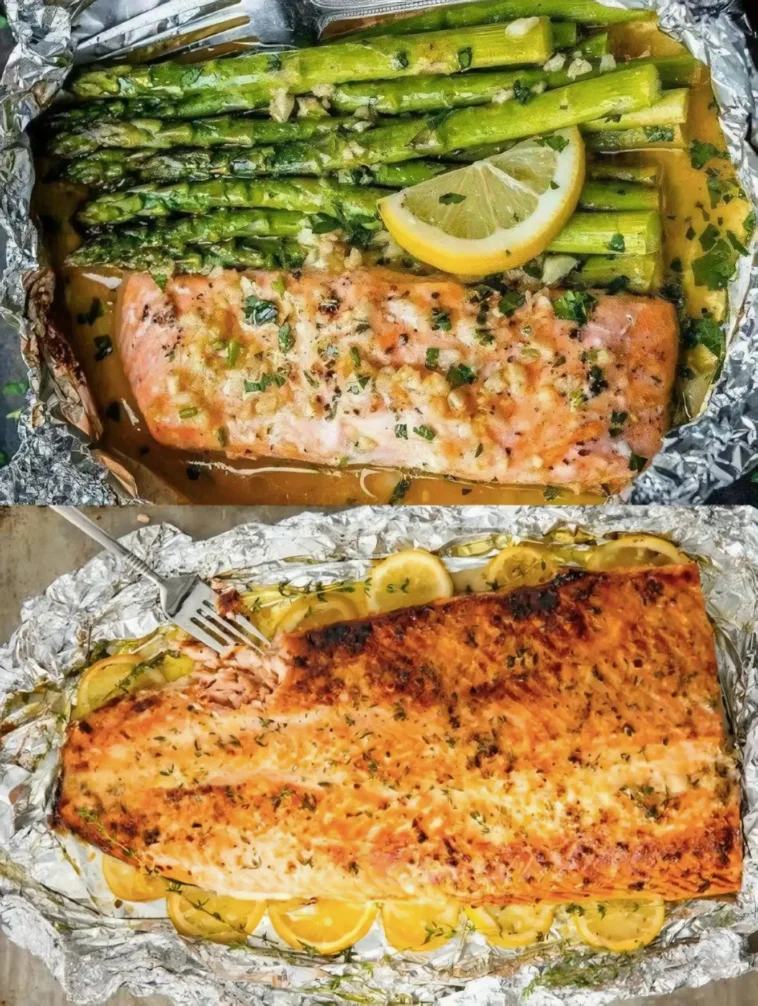 Lachs in Knoblauch-Zitronen-Butter 5 Lachsfilet in Knoblauch-Zitronen-Butter zubereitet mit frischen Zutaten