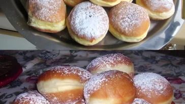 Omas Berliner Krapfen frisch gebacken und gefüllt mit Marmelade