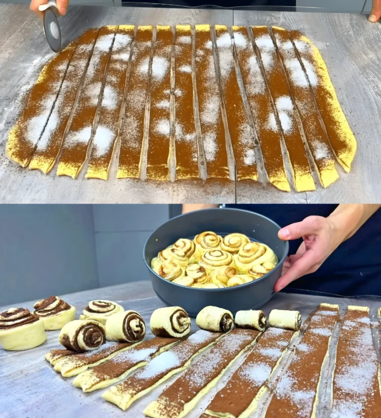 Omas Schnecken mit Zimtzucker 5 Leckere Omas Zimtzucker Schnecken auf einem Teller serviert.