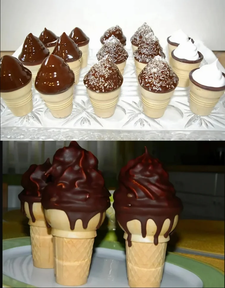 Schaum-Waffellikörbecher 1 Schaum-Waffellikörbecher mit köstlichem Likör und Sahne