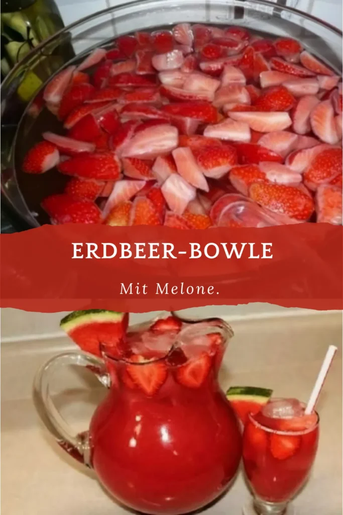 Sommerliche Erdbeer-Bowle mit Melone 1 sommerliche erdbeer bowle mit melone