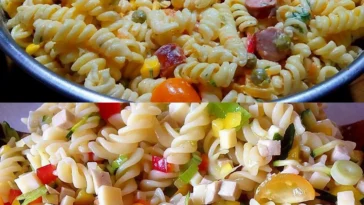 Sommerlicher Nudelsalat ohne Mayo mit frischem Gemüse und Kräutern