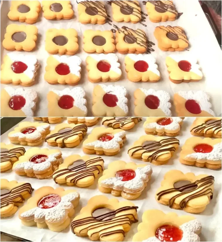 Spitzbuben 2 Delikate Spitzbuben Plätzchen aus Lebkuchenteig verziert mit Puderzucker