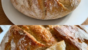 Leckeres selbstgemachtes Blitzbrot auf einem Holzbrett