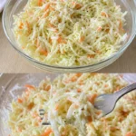 Cremiger Weißkohlsalat angerichtet auf einem Teller