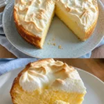 Eierlikör-Käsekuchen Rezept ohne Boden 3 Eierlikör-Käsekuchen ohne Boden auf einem weißen Teller serviert.