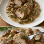Filetpfanne mit Champignons in einer leckeren, saftigen Sauce
