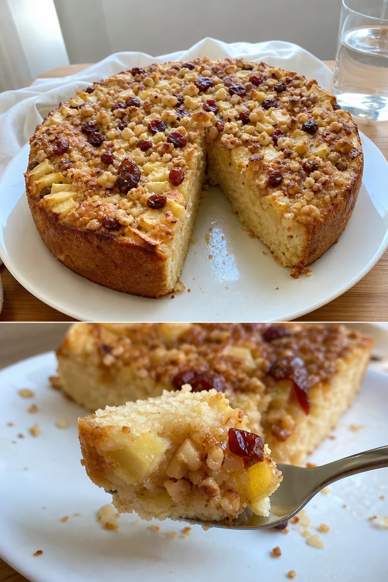 Flaumiger Apfelkuchen mit Nüssen