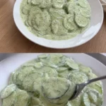 Frischer Gurkensalat Rezept einfach 3 Frischer Gurkensalat in einer Schüssel mit Gewürzen und frischen Kräutern.