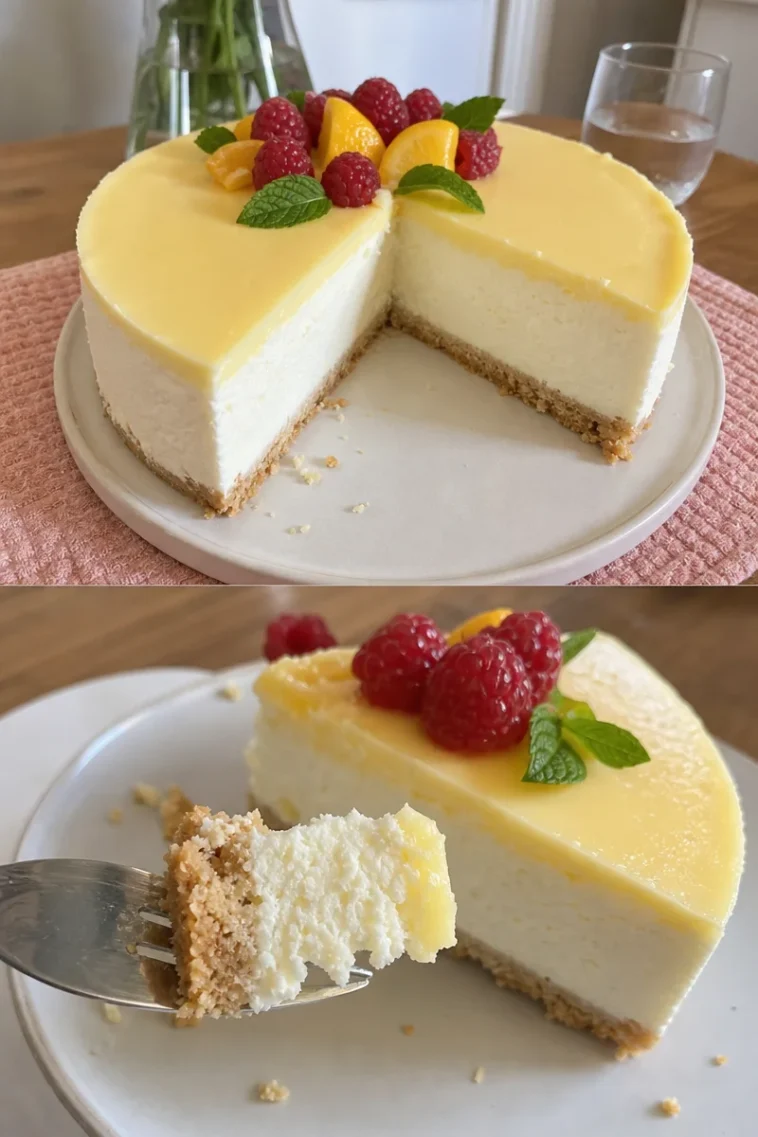 Joghurt Quark Torte Rezept einfach 1 Joghurt Quark Torte mit frischen Früchten und Sahne