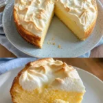 Käsekuchen ohne Boden mit Eierlikör Rezept 4 Käsekuchen ohne Boden mit Eierlikör auf einem Teller serviert