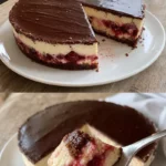 Käsetorte Schwarzwälder Art Rezept 3 Käsetorte Schwarzwälder Art mit Schokolade und Kirschen dekoriert