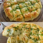 Knoblauch-Mozzarella Brot Rezept 3 Knoblauch-Mozzarella Brot frisch aus dem Ofen mit schmelzendem Käse