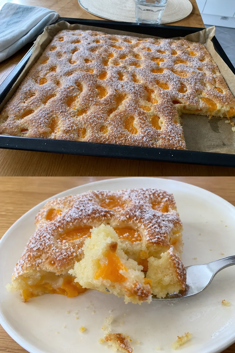 Mandarinen Blechkuchen in 10 Minuten