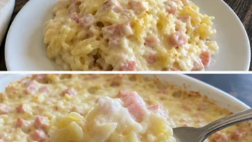 Einfaches Nudelauflauf Hawaii Rezept mit Ananas und Schinken